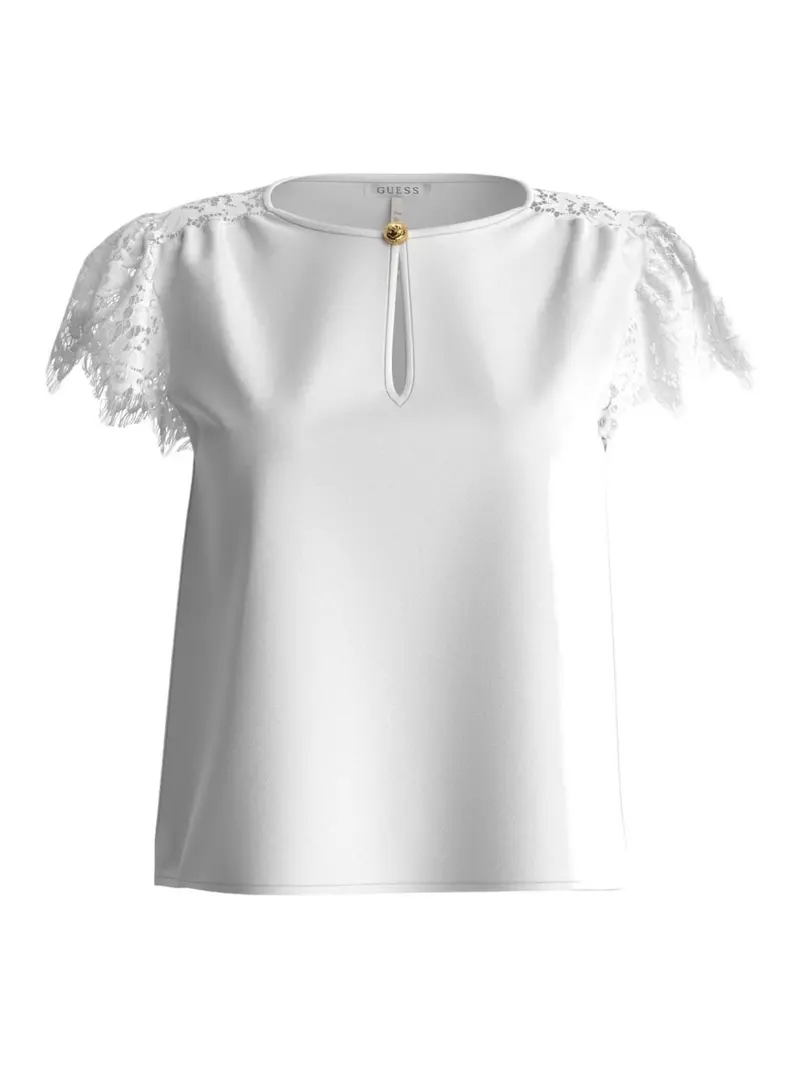 GUESS Top Donna Ss Guendalina Top W4GH86 WD8G2 G011 Bianco