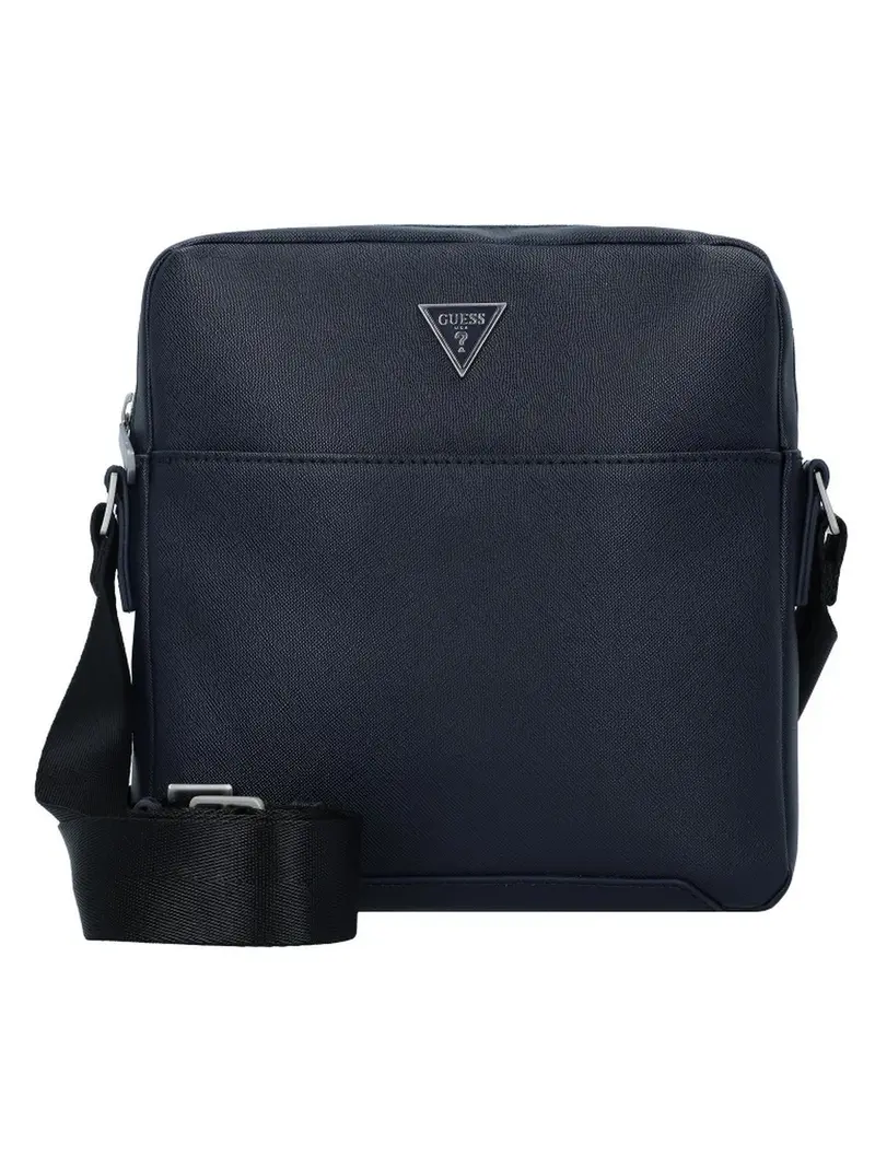 GUESS Tracolla Uomo SAFFIANO ECO TOP ZIP CROSSBODY HMTOSA P4258 DBU Blu