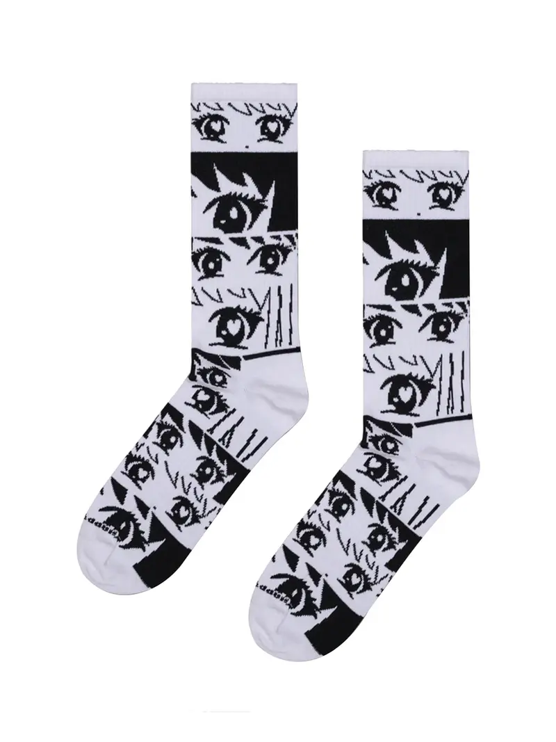 Happy Socks Anime Stripes Sneaker Sock - Bianco