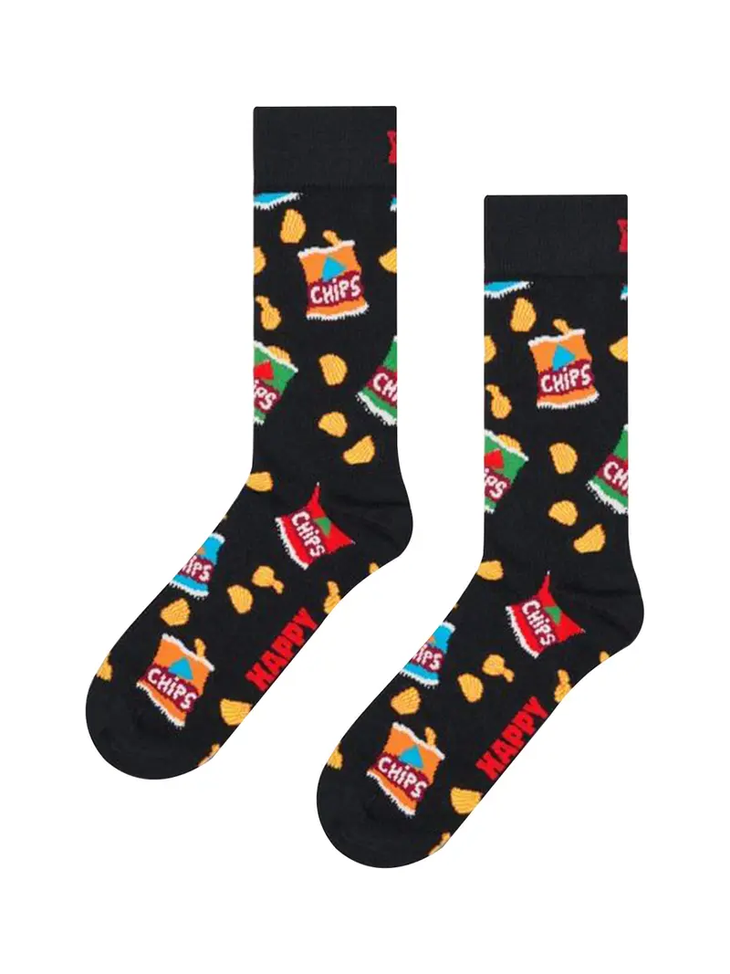 Happy Socks Chips Bag Sock - Nero