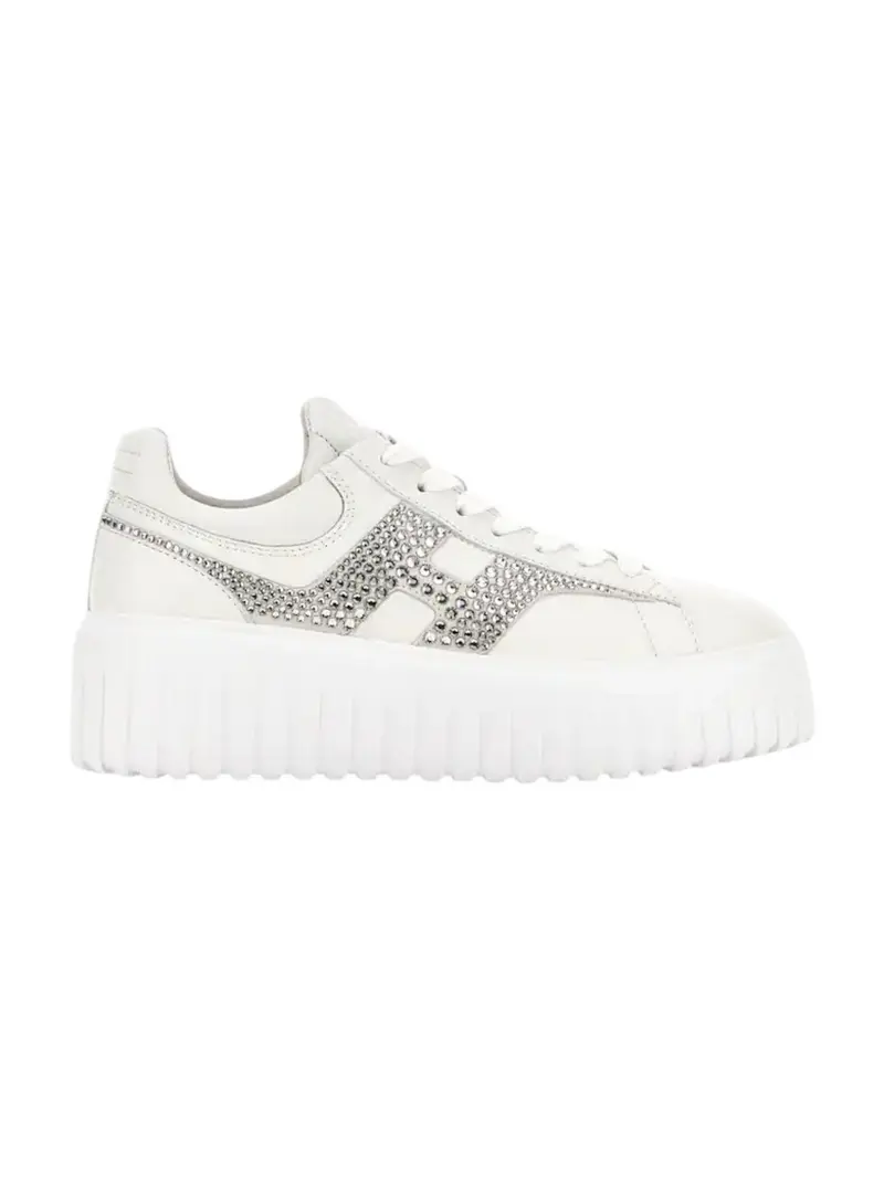 HOGAN Sneaker Donna H-STRIPES ALLACCIATO H STRASS HXW6450FO60U48B001 Bianco