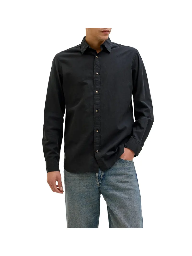 Jack&Jones Camicia Jjesummer Shirt Ls Sn Nero
