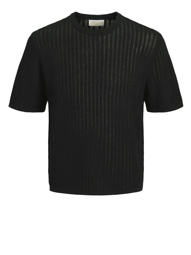 Jack&Jones Maglia Jormaine Knit Ss Crew Neck - Nero