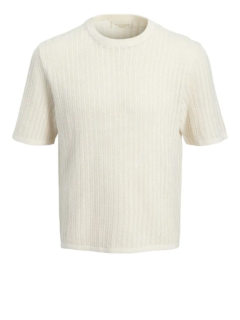 Jack&Jones Maglia Jormaine Knit Ss Crew Neck - Sea Salt