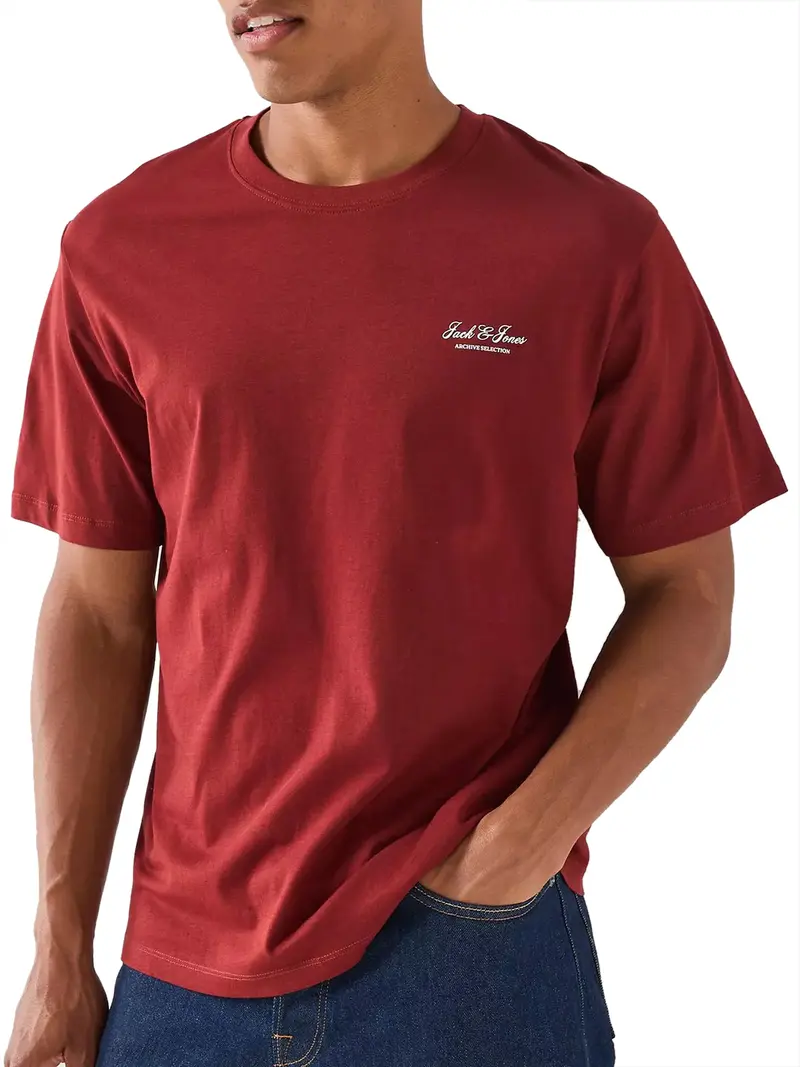 Jack&Jones T-Shirt Tinta Unita Rosso