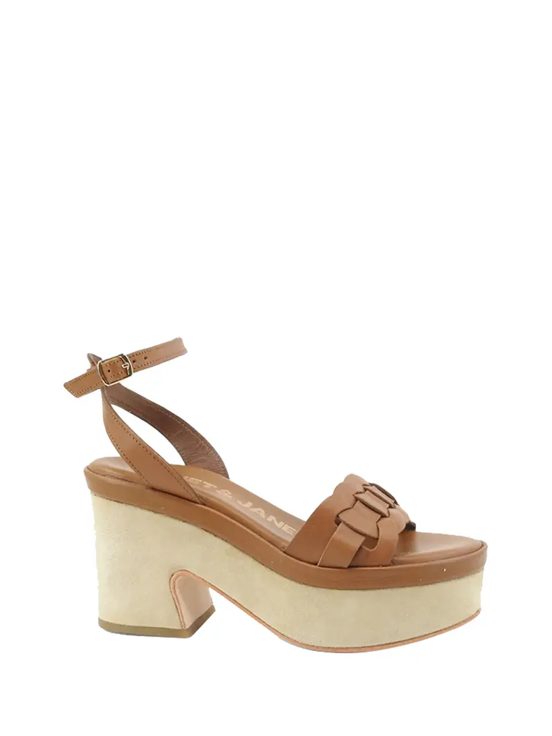 Janet & Janet Sandalo Basso Donna Cuoio - Marrone