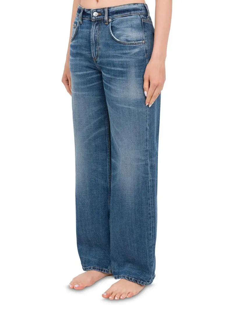 jeans gamba ampia baffato