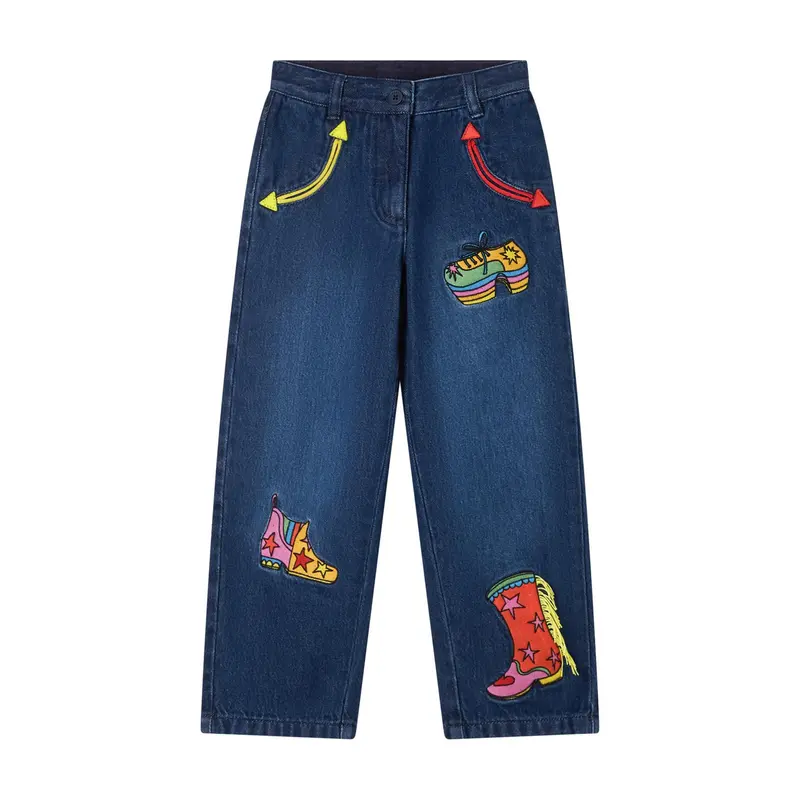 Jeans in Denim a Gamba Dritta