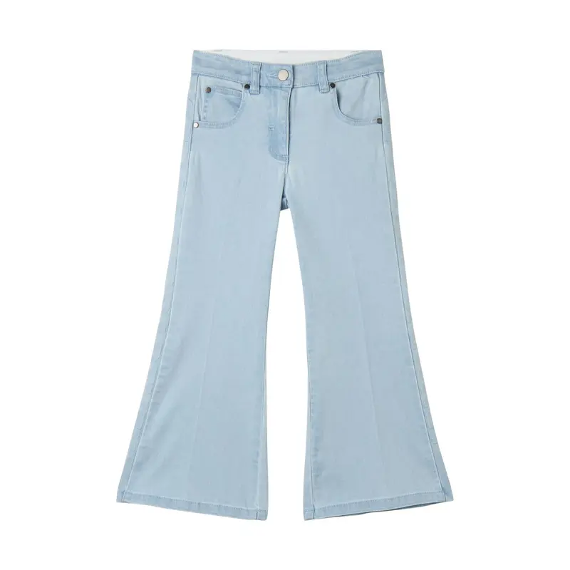 Jeans in Denim Svasati con Lavaggio Leggero