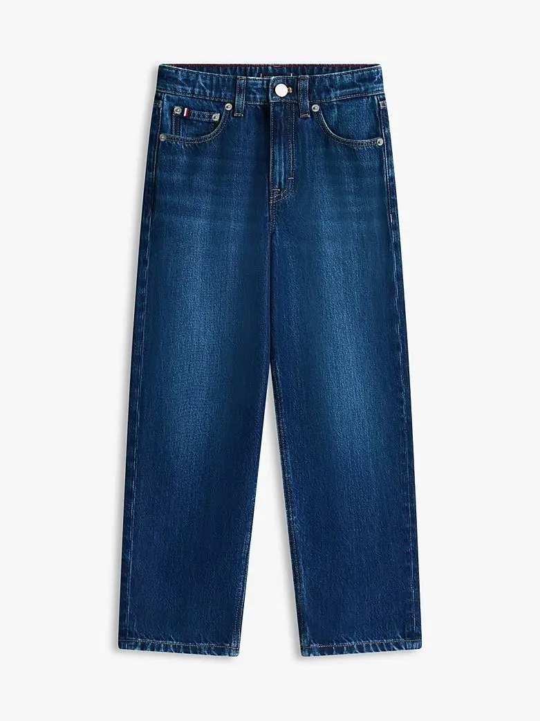 Jeans larghi con taglio barrel e baffature