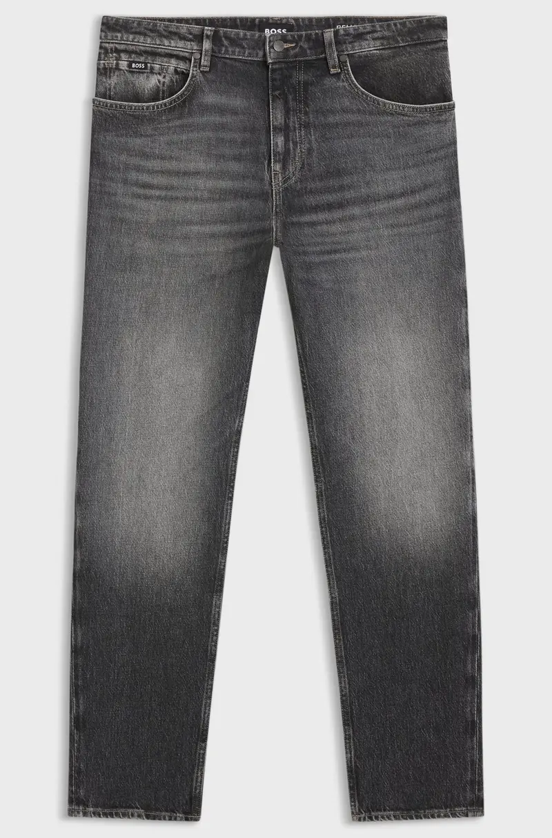Jeans regular fit Maine in denim elasticizzato nero