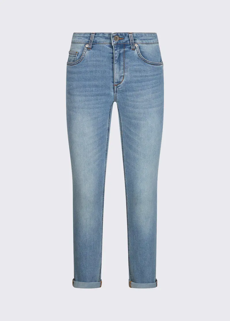 Jeans skinny con risvolto