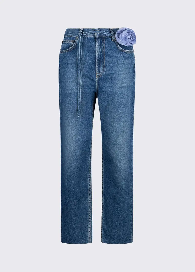 Jeans straight con cintura