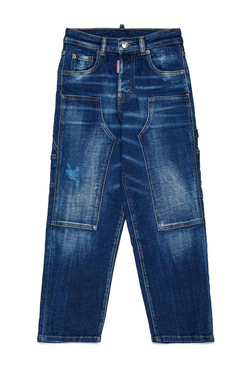 Jeans straight lavaggio blu medio