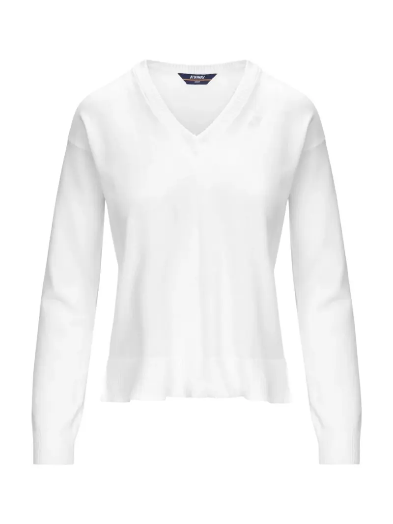K-WAY Maglia Donna ADINE COTTON PS K2135SW 001 Bianco