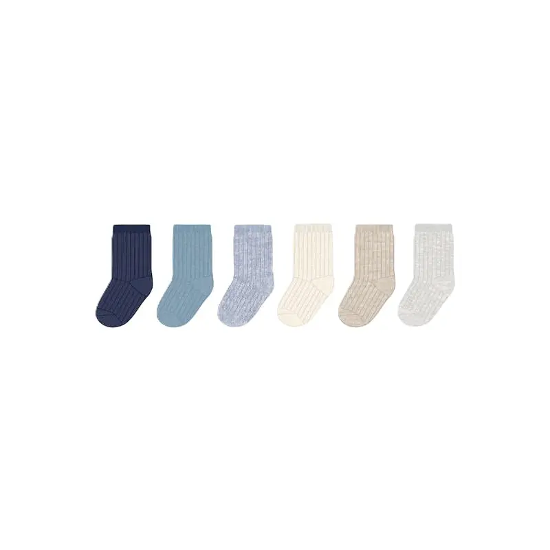 Kit calze blu/beige per neonato