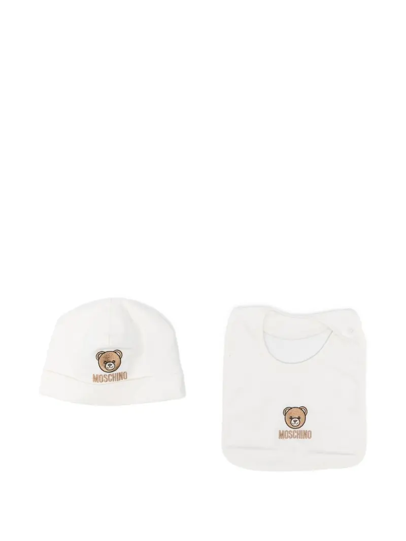 Kit cappello/bavetta bianco per neonato