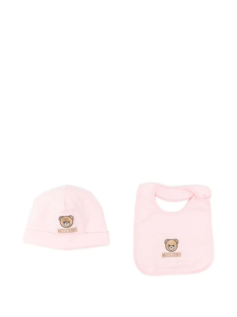 Kit cappello bavetta rosa per neonata