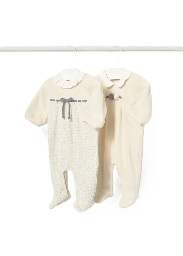 Kit tutina ecrù per neonata