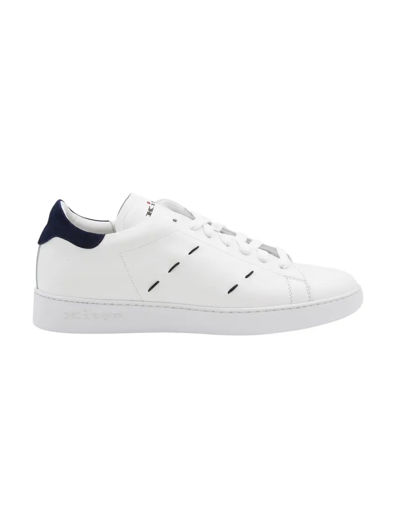 KITON Sneaker Uomo USSA068N0114701004 WHITE/INK BLUE Bianco