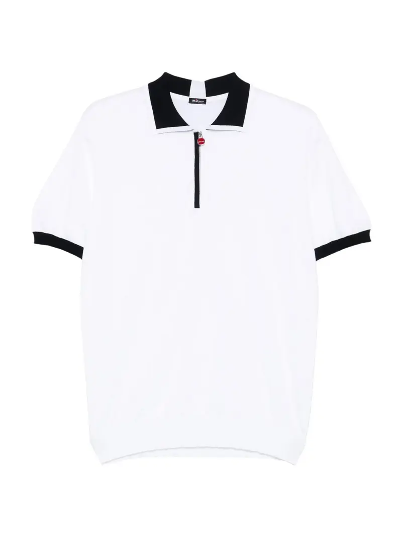KITON T-Shirt e Polo Uomo  UMK0571V110A00E WHITE/DARK BLUE Bianco