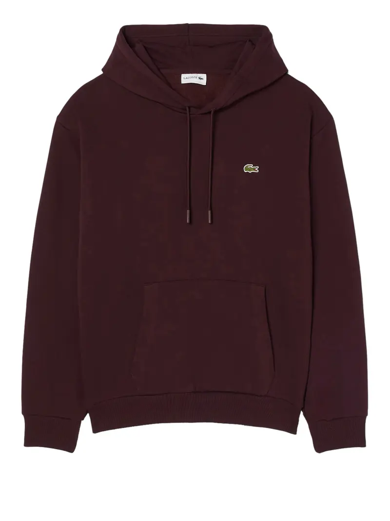 Lacoste Felpa Logo Frontale Bordeaux