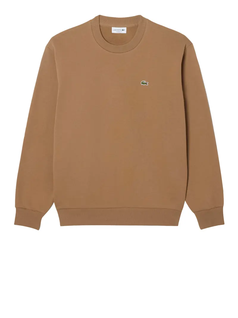 Lacoste Felpa Logo Iconico Marrone Chiaro