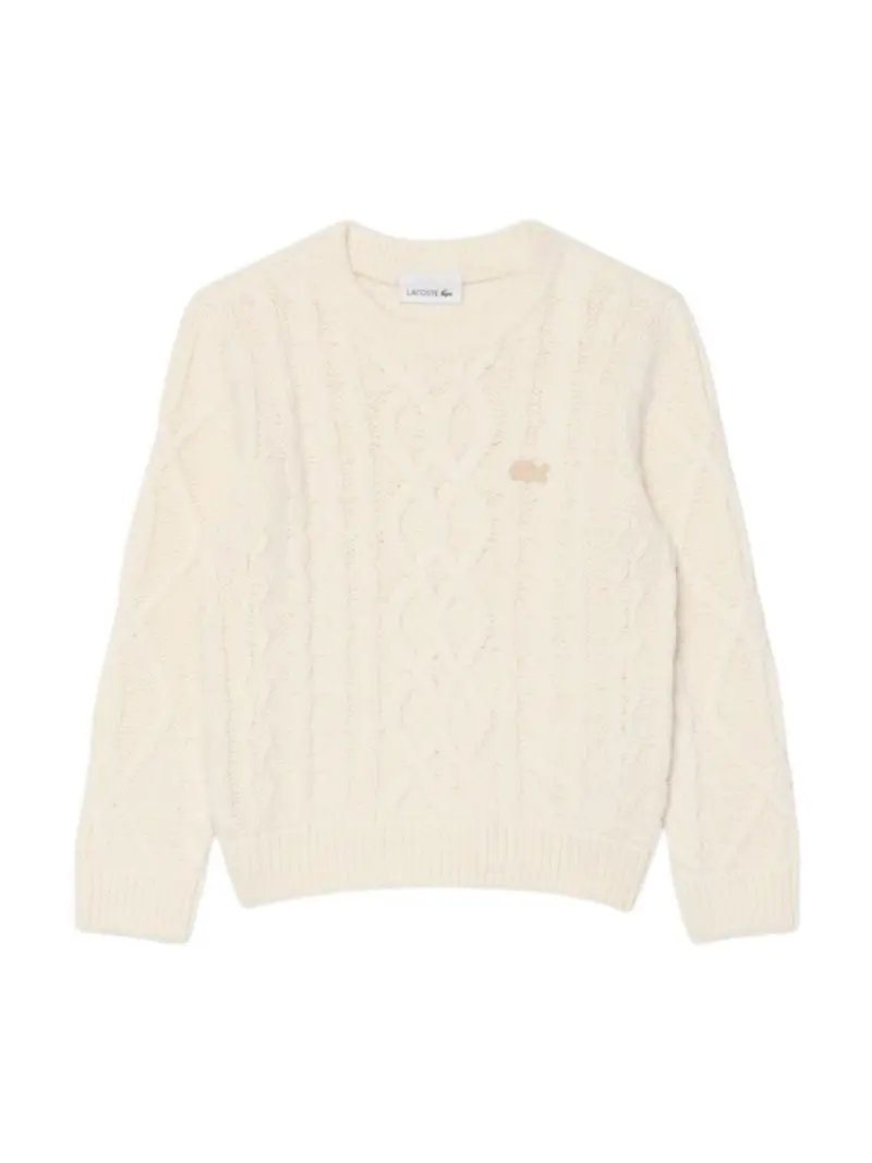LACOSTE KIDS Felpa Bambini e ragazzi LCB CABLE SWEATER Bianco - 847820 70V