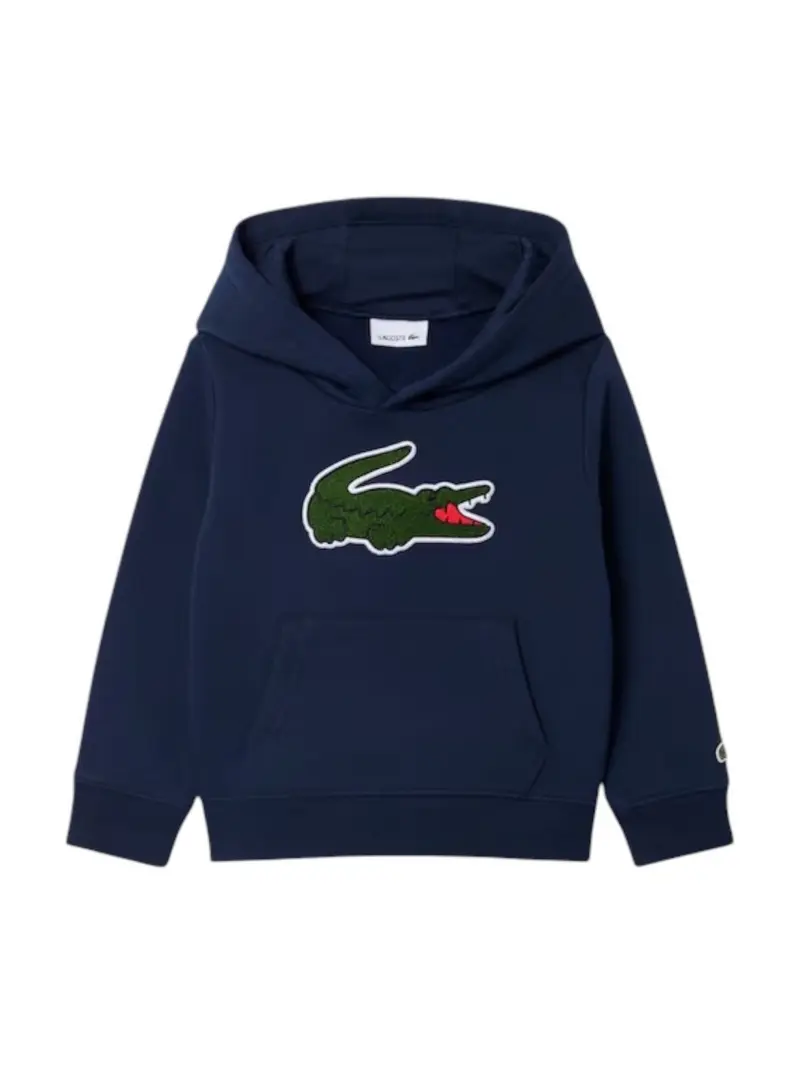 LACOSTE KIDS Felpa Bambini e ragazzi LCB CHENILLE PATCH HOODIE Blu - 847717 UGW