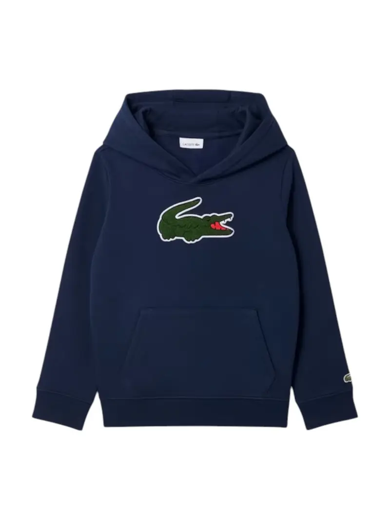 LACOSTE KIDS Felpa Bambini e ragazzi LCB CHENILLE PATCH HOODIE Blu - 947717 UGW