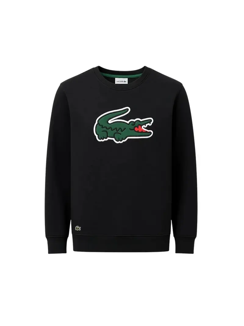 LACOSTE KIDS Felpa Bambini e ragazzi LCB PIQUE APPLIQUE FLEECE CREW Nero - 947880 K96