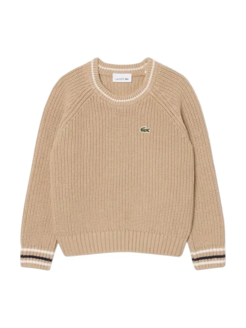 LACOSTE KIDS Maglione Bambini e ragazzi LCB CHUNKY KNIT CORE SWEATER Beige - 847695 02S