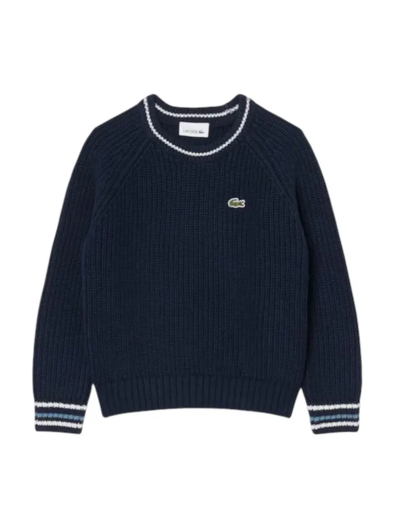 LACOSTE KIDS Maglione Bambini e ragazzi LCB CHUNKY KNIT CORE SWEATER Blu - 847695 UGW