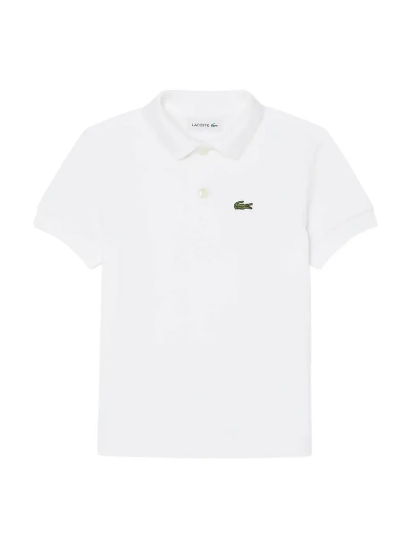 LACOSTE KIDS Polo Unisex bambino LCB NON-ORGANIC PETIT PIQUE PO 947354 W8L Bianco
