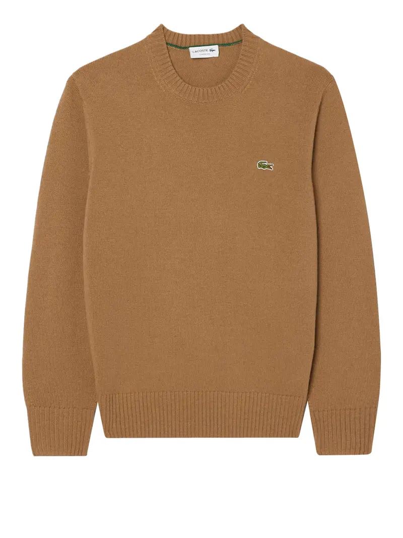 Lacoste Maglione In Tinta Unita Marrone