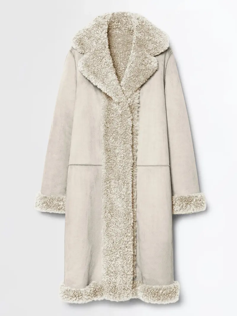 Lamb Coat Wom Jkt white sand