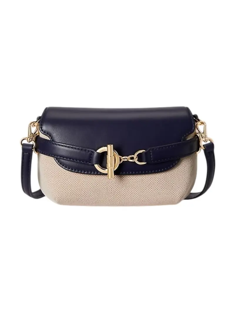 LAUREN RALPH LAUREN Borsa Donna BLKE SM CRS-CROSSBODY-SMALL 431P10121 001 NTRL/BUFF CANVAS/REFINED NAVY