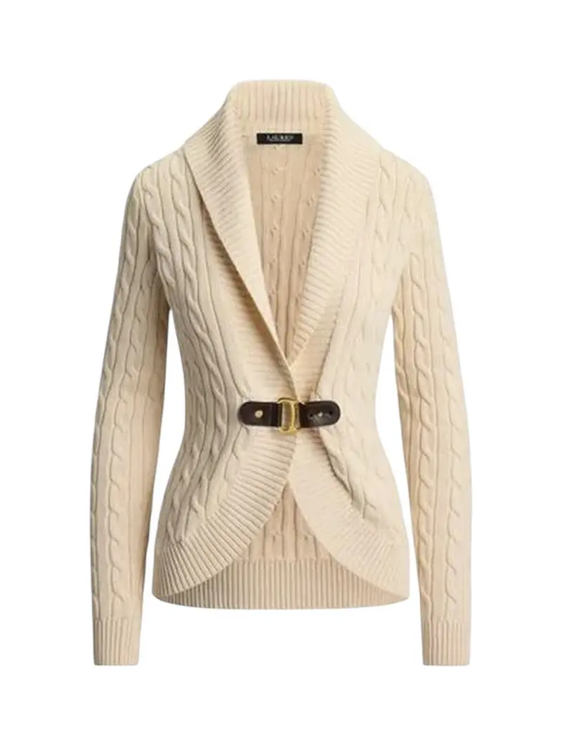LAUREN RALPH LAUREN Cardigan Donna TAYSIR-LONG SLEEVE-CARDIGAN 200P03473 003 MASCARPONE CREAM