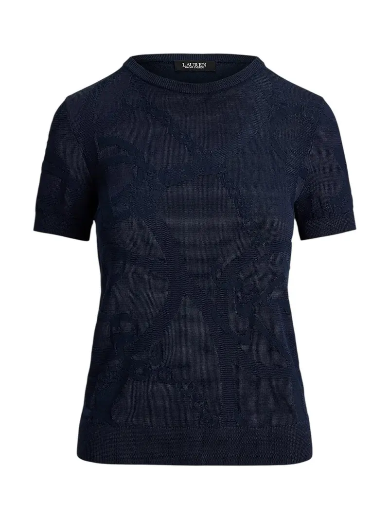LAUREN RALPH LAUREN Maglia Donna EYELAH-SHORT SLEEVE-PULLOVER 200P03475 002 LAUREN NAVY