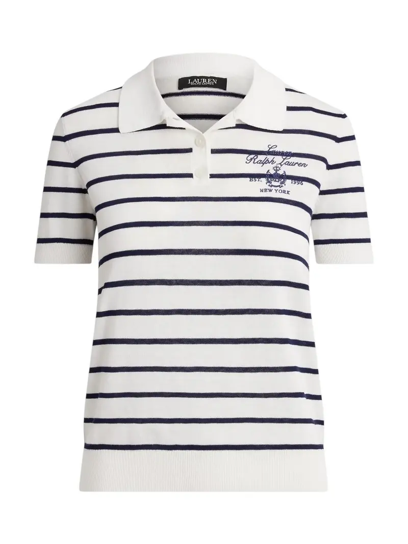 LAUREN RALPH LAUREN Polo Donna NATRISSA-SHORT SLEEVE-PULLOVER 200P03506 001 WHITE/REFINED NAVY