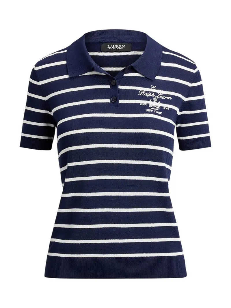 LAUREN RALPH LAUREN Polo Donna NATRISSA-SHORT SLEEVE-PULLOVER 200P03506 002 REFINED NAVY/WHITE