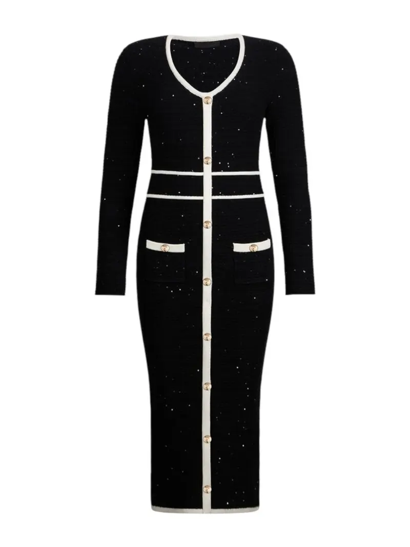 LIU JO BLACK Abito Donna CF5132MS18F 03862 Nero/latte