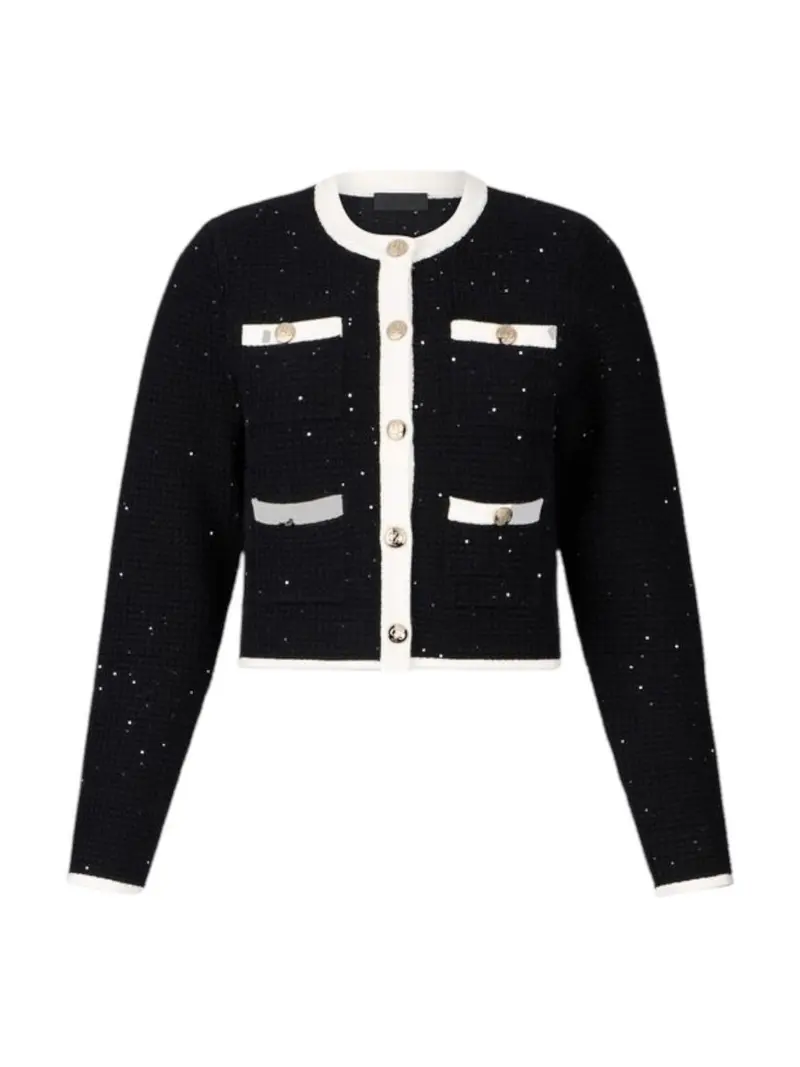 LIU JO BLACK Cardigan Donna CF5131MS18F 03862 Nero/latte