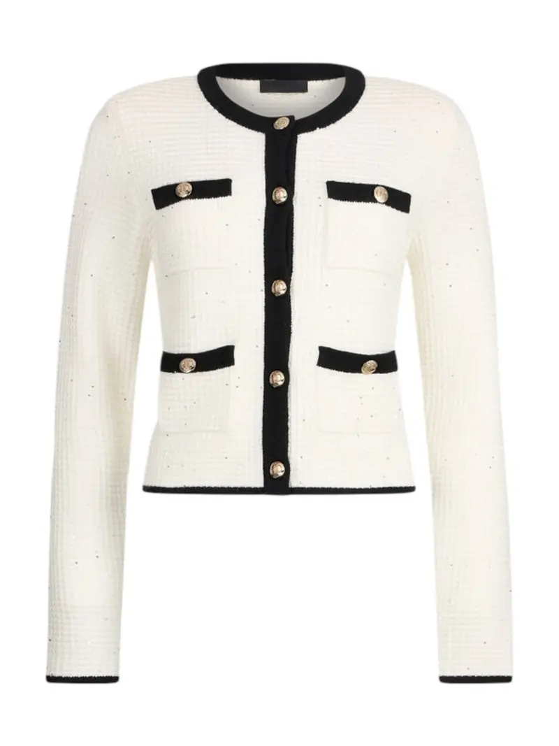 LIU JO BLACK Cardigan Donna  CF5131MS18F 03A21 Latte/nero