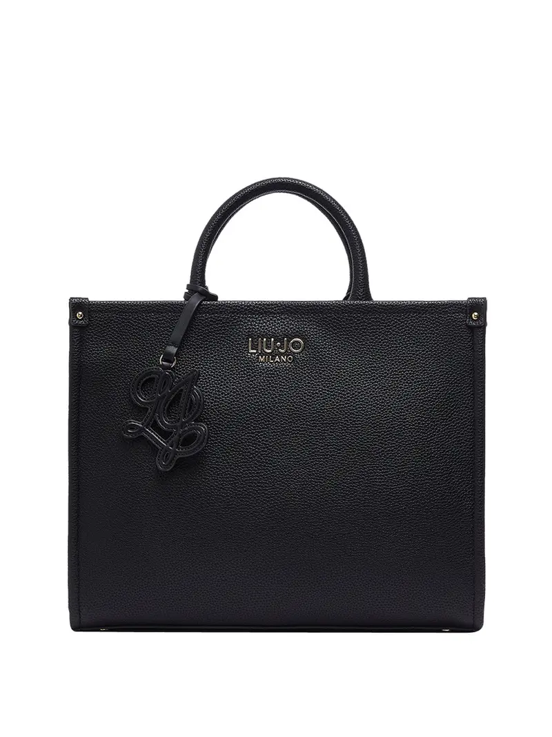 Liu Jo Borsa A Mano Media Logo Frontale Nero