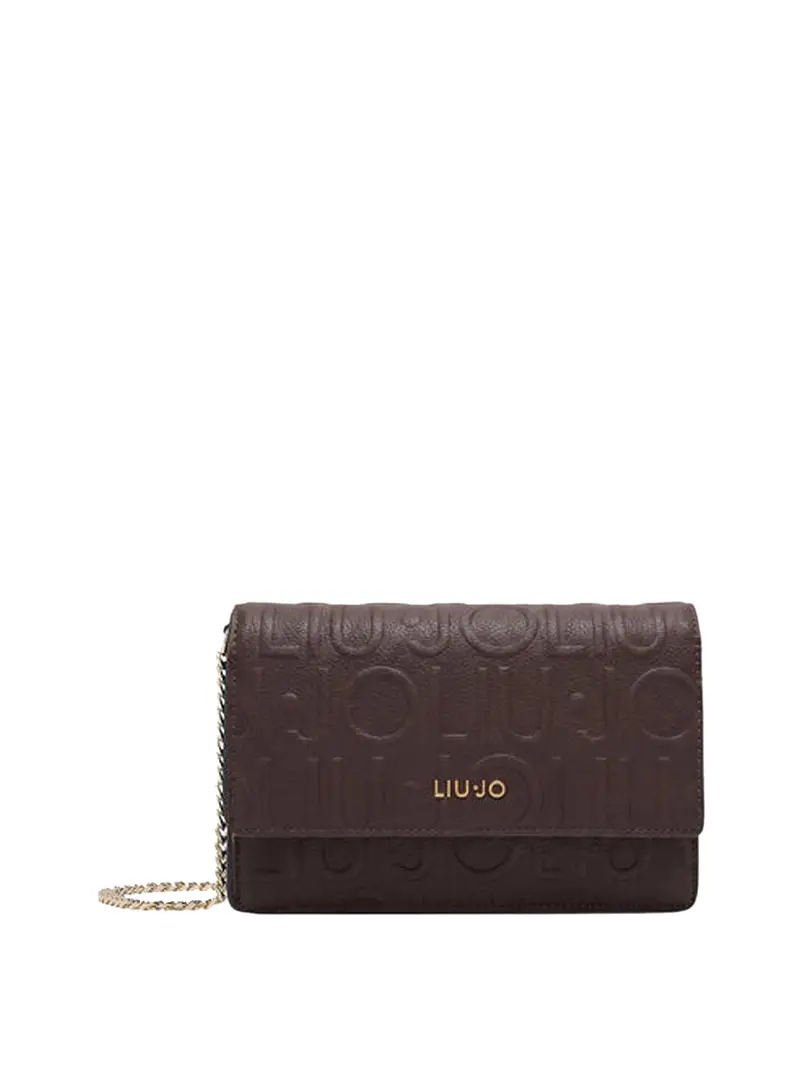 Liu Jo Borsa A Tracolla Logo Frontale Marrone