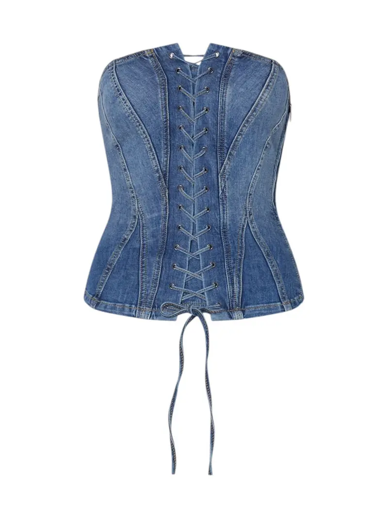 LIU JO feat. ELODIE Top Donna  UA6506D0399 79157 Den.md.Blue intrecci