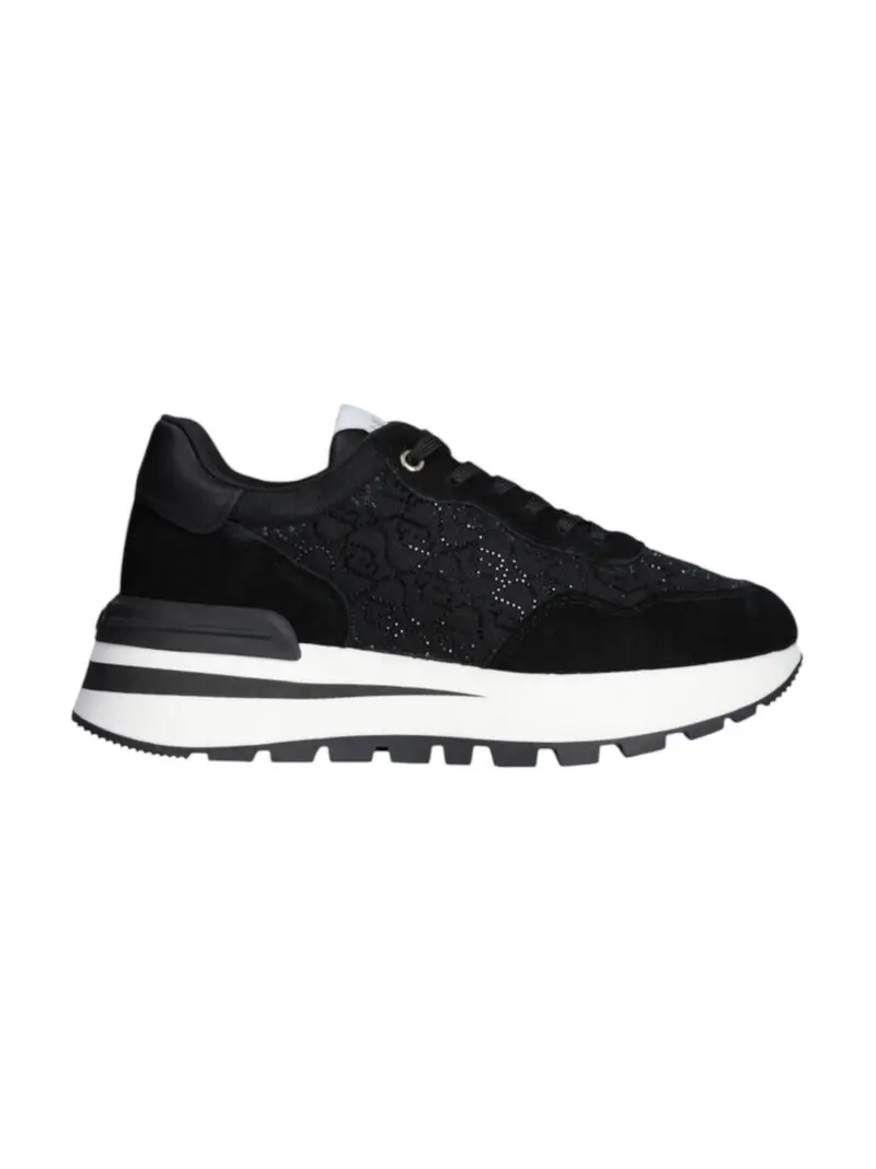 LIU JO Sneaker Donna AMAZING 20 BA5043PX248 22222 SUEDE/STRASS BLACK