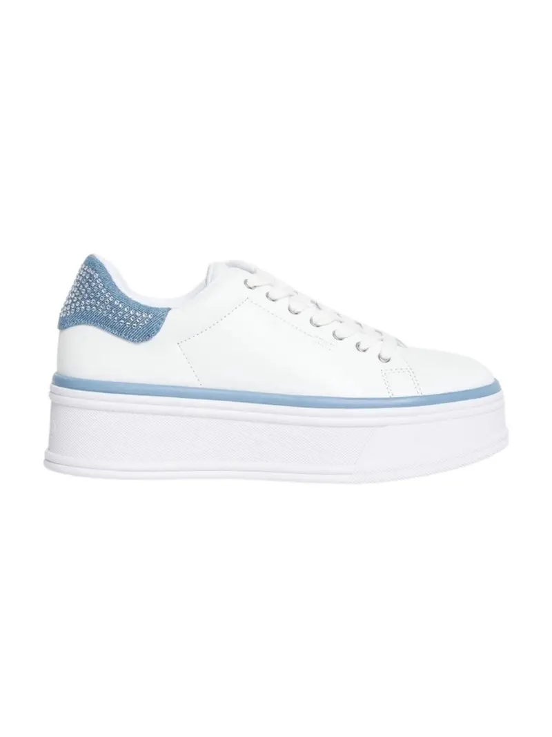 LIU JO Sneaker Donna SELMA 16 BA5101PX652 S3692 LEATHER/DENIM WHITE/DENIM