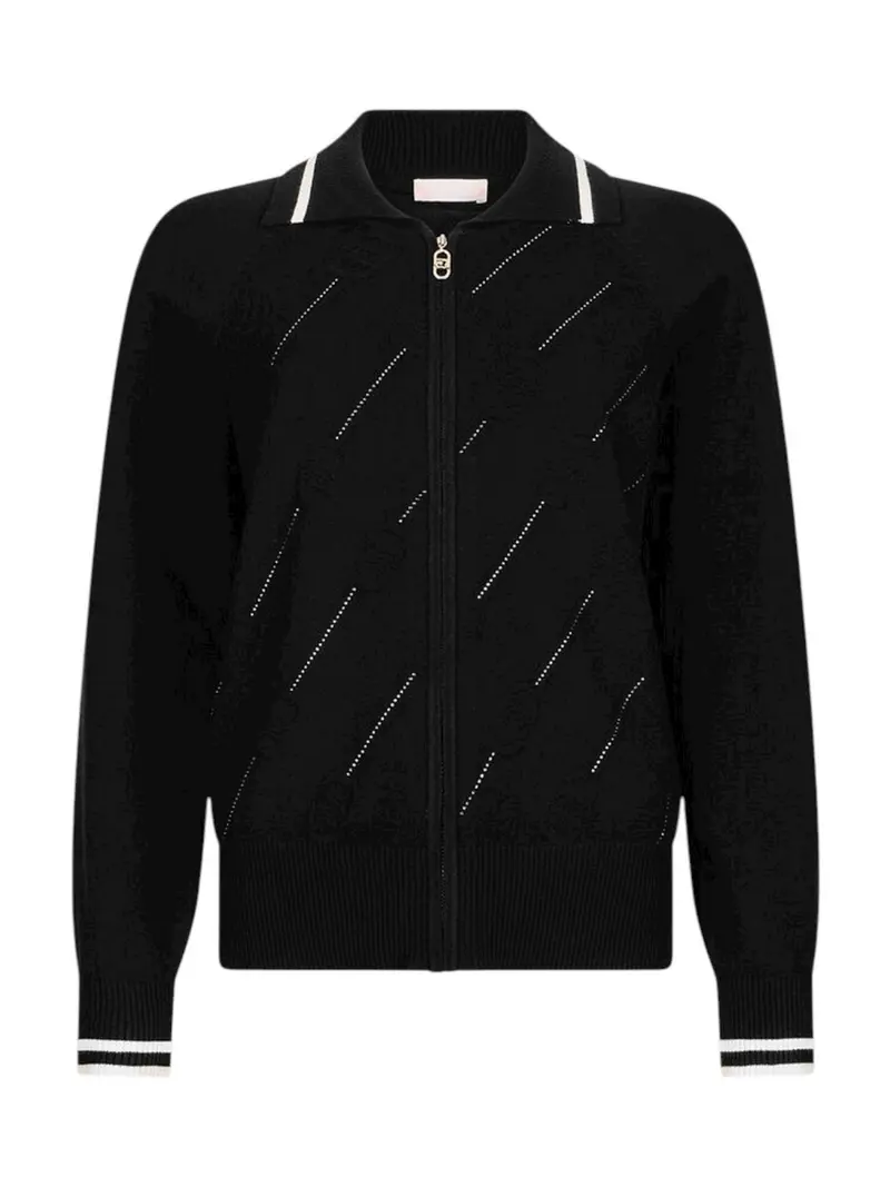 LIU JO SPORT Cardigan Donna  TF5032MS63L 03N66 Nero/bianco latte